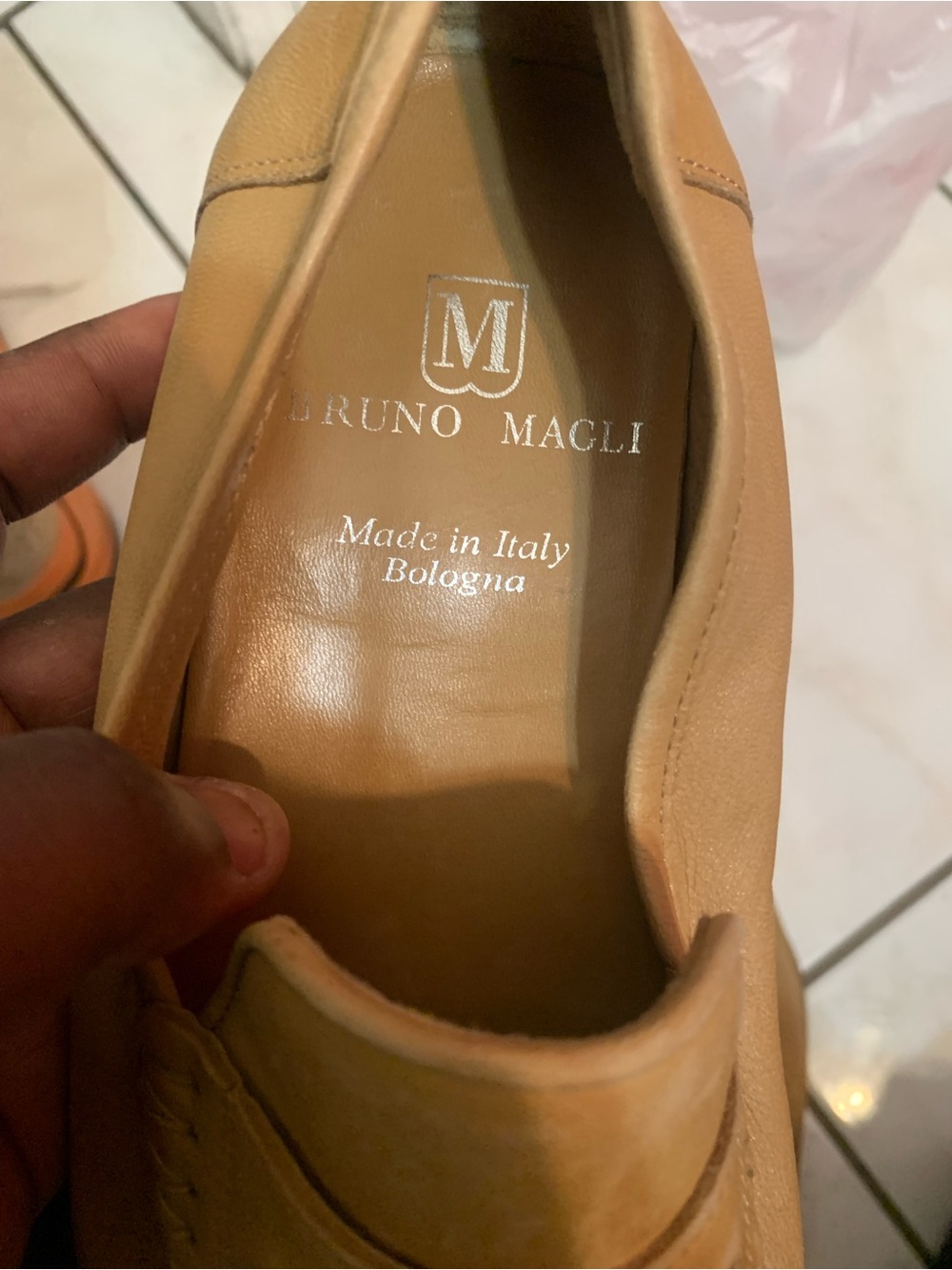 Bruno Magli  Penny Loafers in Light Tan